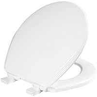 BEMIS 600E4 000 Ashland Toilet Seat with Slow Close, Never Loosens and Provide the Perfect Fit, ROUND, Enameled Wood, White