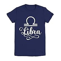 Libra Outfit Zodiac Sign Tops Tees Girls Boys Youth Tee Navy T-Shirt