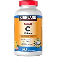 Kirkland Vitamin C 500mg Per Serving, 1-Pack of 500 Chewable Tablets