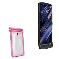 BoxWave Case Compatible with Motorola Razr (2019) - AquaProof Pouch, Triple Sealed Waterproof Carrying Pouch Lanyard for Motorola Razr (2019) - Pink