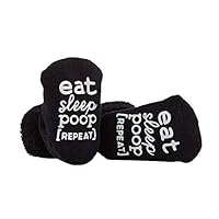 Santa Barbara Design Studio Socks - Eat, Sleep, Poop, Repeat - Black, 3-12 Months (Pack of 5)