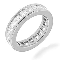 3.00 ct. Womans Princess Cut Diamond Wedding Band in Platinum