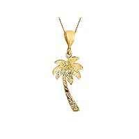 Finejewelers 14K Yellow Gold Palm Tree Pendant Necklace on a 18 Inch Chain