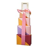 Shower Gift Basket Rectangle Tower for Baby Girl, Great for New Mom and Baby, Gift for New Moms.
