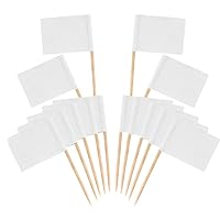 100 Pieces Blank Toothpick Flags Mini Food Labels With Wooden Sticks Cheese Markers Picks For Cupcake Toppers Fruit Appetizers Cocktail Party Decoration Cheese Markers Reusable