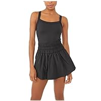 The Way Home Skortsie Tennis Dress with Shorts Underneath, Sleeveless Workout Athletic FP Dress Romper