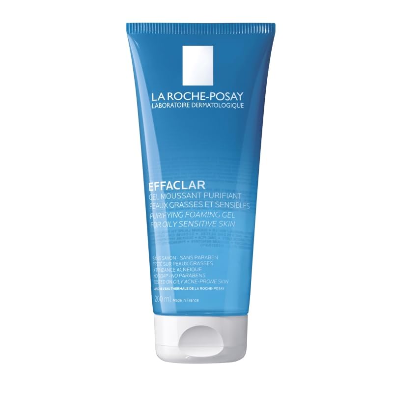 La Roche-Posay Effaclar Purifying Foaming Gel Cleanser for Oily Skin, Alcohol Free Acne Face Wash, Oil Absorbing Deep Pore Cleanser, Oil Free, Light Scent and Safe for Sensitive Skin