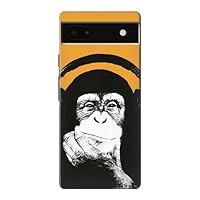 R2324 Funny Monkey with Headphone Pop Music Case Cover for Google Pixel 6a