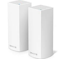 Linksys WHW0301 Velop Intelligent Mesh WiFi Router System: AC2200 Tri-Band, Network for Full-Speed Coverage, Computer Internet Wireless Routers Extender for Home (White, 2-Pack) (Renewed)