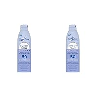 Coppertone Every Tone Sunscreen Spray SPF 50, Lightweight, Rubs on Clear Sunscreen for All Skin Tones, Formulated with Nourishing Vitamin E, 5 Oz Bottle (Pack of 2)