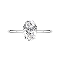 925 Sterling Silver 4 CT Oval Cut VVS1 Colorless Moissanite Engagement Rings for Women Bridal Set Handmade Diamond Wedding Rings for Gifts