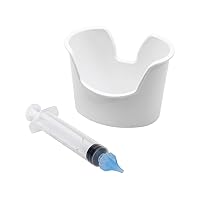 Ear and Ear Wax Cleaner for Humans Includes Syringe with Tri-Stream Tip and Ear Wax catching Basin