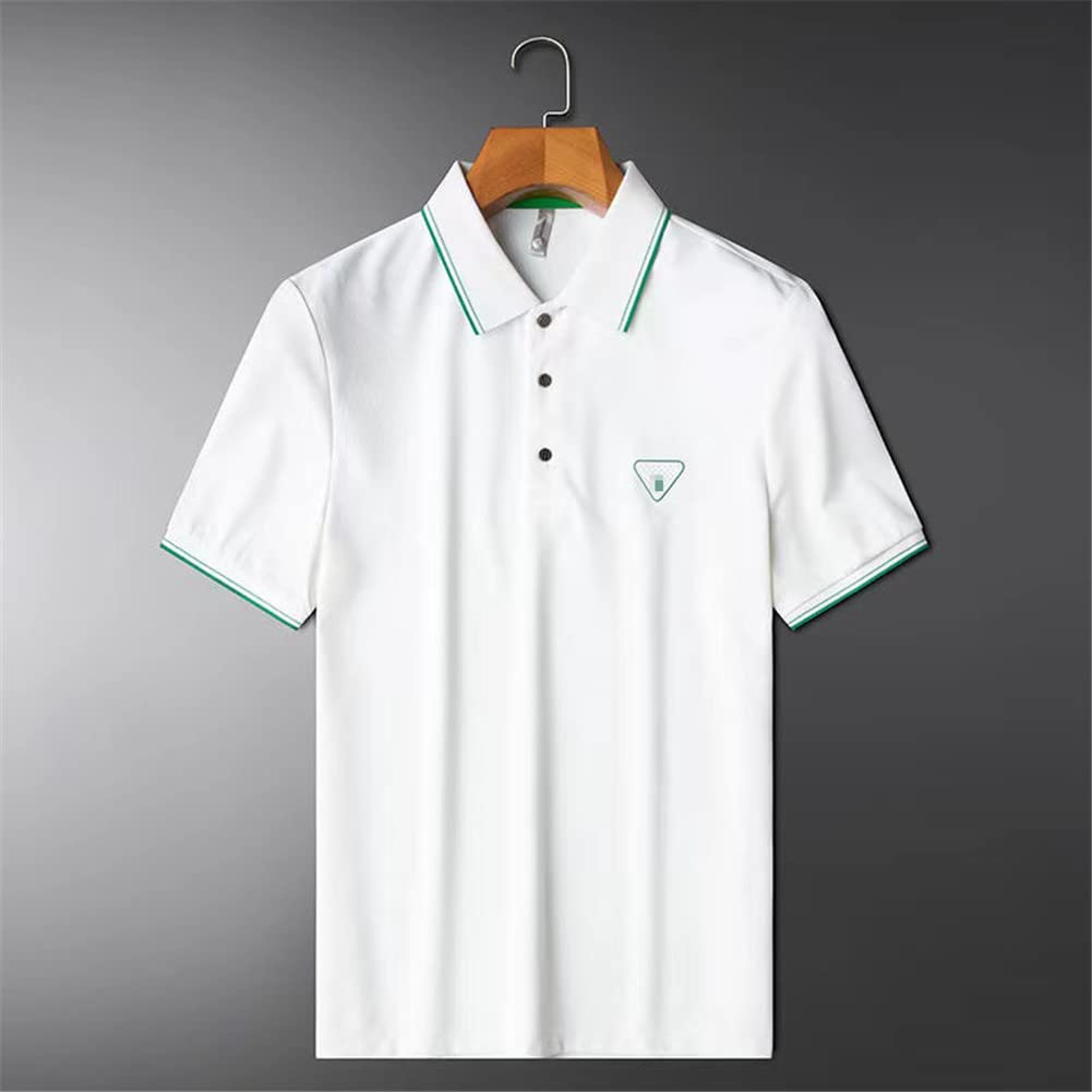 High end brand embroidery polo shirt short sleeve men's summer new Korean  fashion casual lapel t-shirt men's ice silk cool top