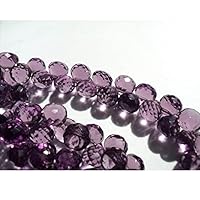 Purple Grape Amethyst Quartz, Micro Faceted Onion Briolettes, 7mm Beads, 23 Pieces