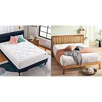 ZINUS 12 Inch Cloud Memory Foam Mattress & Alexia Wood Bed Frame Set, Easy Assembly, Queen