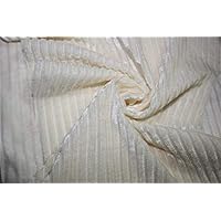 Knitted Velvet Stripe Fabric Off White Color 60''Wide FF6[5]