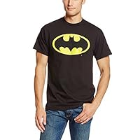 DC Comics Batman Classic Logo Men's T-shirt Tee 50% Cotton 50% Polyester NWOT 