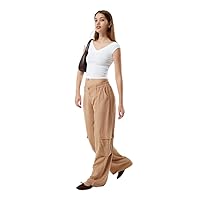 PacSun Women's Linen Cargo Pants - Brown Size Large