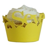 Seventy Cupcake Wrappers, Set of 12 (Yellow)