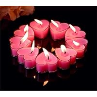 Scented Candles, 12 Pcs Sweet Romantic Love Heart Shaped Floating Candle  for Home Decorations Wedding Birthday Party Celebrations (Red)