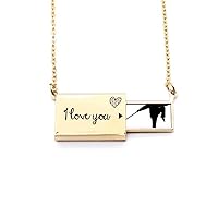 Kung Fu Chinese Shaolin Stick Martial Art Letter Envelope Necklace Pendant Jewelry