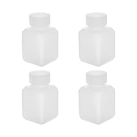 Othmro 40ml/1.4oz Plastic Lab Chemical Reagent Bottles,10pcs 16mmx60mm(IDxH) Square Wide Mouth Liquid/Solid Sample Storage Container Sealing Bottles White with Cap