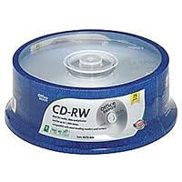 Office Depot Brand CD-RW Rewritable Media Spindle, 700MB/80 Minutes, 12x, Pack Of 25