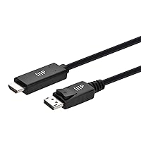 Monoprice DisplayPort 1.4 Cable to 8K HDMI - 8K@60Hz, Up to 32.4Gbps Bandwidth, 32AWG, 10 Feet, Black