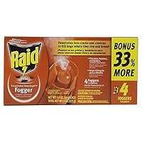 Raid, One Pack of 4-Count, 1.5 OZ, Concentrated Fogger Value Pack.