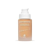 Mamaearth Glow Serum Foundation - Beige Glow Shade | with Vitamin C & Turmeric | Up to 12 Hour Buildable Coverage | Waterproof & Lightweight | 1.01 Fl Oz (30ml)
