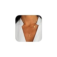 Jovono Boho Necklaces Crescent Moon Pendant Necklace Chain Star Necklace Chain Jewelry for Women and Girls