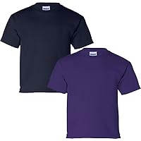 Gildan Youth Ultra Cotton T-Shirt, Style G2000B, 2-Pack Navy/Purple