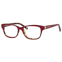 Plastic Rectangular Eyeglasses 52 01L9 Red Havana