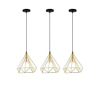Simple 3pcs DIY Bird Cage Lamp Shade Vintage Style Light Holders - Industrial Lighting Metal Lamp Guard 9.8
