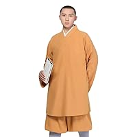 ZooBoo Men's Cotton Monk's Robe Monk Uniforms - Meditation Gown Suit Kungfu Clothes Martial Arts Clothing Arhat Suits