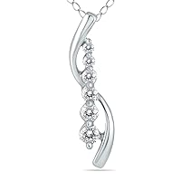 1/4 CTW Genuine Diamond Entwined Pendant in 10K White Gold and 10K Yellow Gold