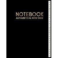 Notebook Alphabetical with Tabs: Journal Organizer Notebook with Alphabet A-Z Index, Black with Golden, Gift for Men