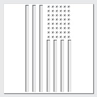 Stencil - American Flag Stars Aligned in Column with Stripes Best Vinyl Large Stencils for Painting on Wood, Canvas, Wall, etc.-L (10.5