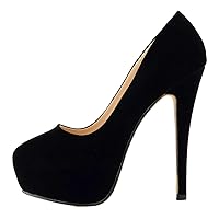 FSJ Women Sexy Round Toe Platform Pumps Stiletto High Heel Slip On Fashion Party Prom Dress Office Formal Shoes Size 4-15 US