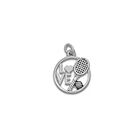 Silver Charms in Baseball/Softball Charm, I Love Softball Charm, Tennis Racket Charm, I Love Basketball Charm, I Love Golf and Horse Head-Shaped Charm - Perfect Jewelry Making, Bracelets, Necklaces, DIY Projects, Support Groups, Fundraisers and More!
