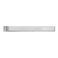 14 kt White Gold Tie Clip Grooved Engravable Tie Bar 48 mm x 8 mm