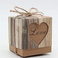 Gift Box Romantic Vintage Heart Kraft Paper Candy Box With Burlap Twine Wedding Favors And Gifts Bag Party Wedding Supplies