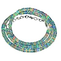 Exclusive Ethiopian Welo Opal Beads Necklace-October Birthstone Beads-Real Opal Beaded Jewelry-925 Silver Clasp
