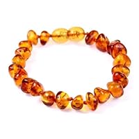 UK New Raw and Polished Baltic Amber Anklet Bracelet Choose Colours and sizes - Handmade 100% Genuine Amber Beads - Premium Quality - Sizes 12-27 CM