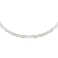 925 Sterling Silver Flexible Polished 4mm Neck Collar Necklace Jewelry for Women