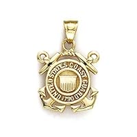 14k Yellow Gold US Coast Guard Emblem Pendant Necklace Jewelry for Women