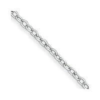 Mother's Day Gift Platinum 6.5 mm Solid Oval Link Chain Necklace 18
