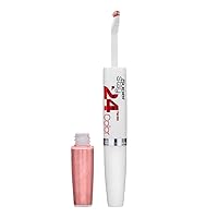 Super Stay 24, 2-Step Liquid Lipstick Makeup, Long Lasting Highly Pigmented Color with Moisturizing Balm, Timeless Toffee, Nude Brown, 1 Count