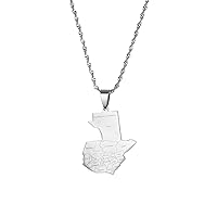 Guatemala Map Pendant Necklace For Women Men Guatemalan Jewelry
