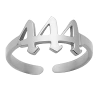Angel Number Ring 111 222 333 444 555 666 777 888 999 Stainless Steel Adjustable Ring Luck Number Ring for Women Girls